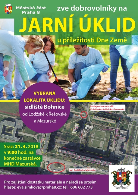Jarní úklid, sobota 21. dubna 2018, sídliště Bohnice