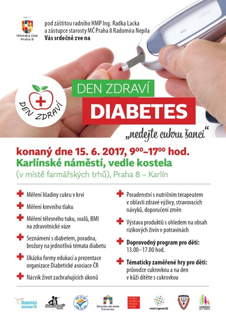 Den zdraví diabetes, 15. června 2017, Karlínské náměstí