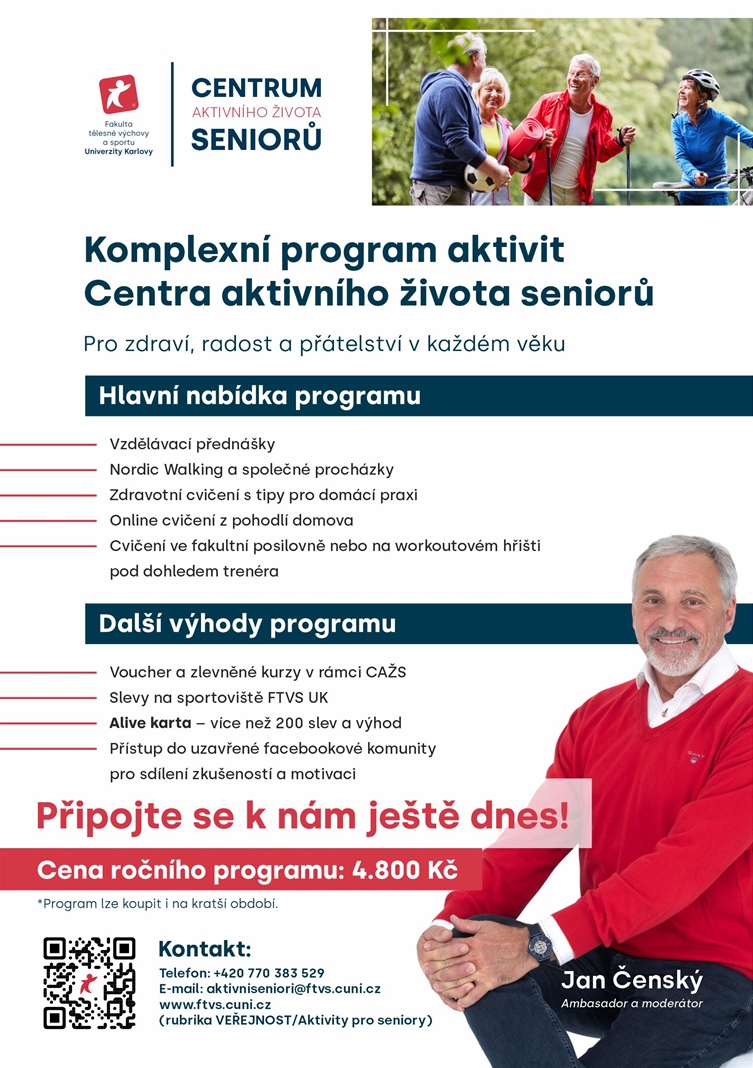 Komplexní program aktivit Centra aktivního života seniorů