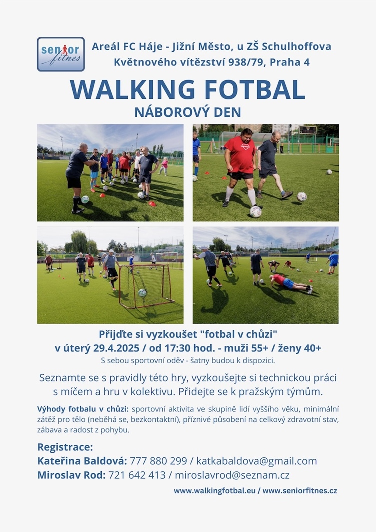 Walking fotbal náborový den Walking fotbal náborový den