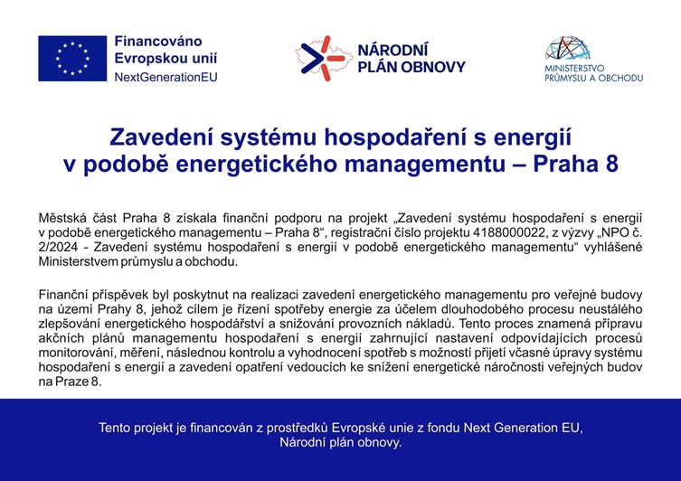 Zavedení systému hospodaření s energií v podobě energetického managementu – Praha 8