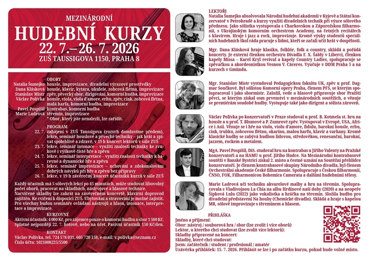 Klavírní a hudební kurzy 2026